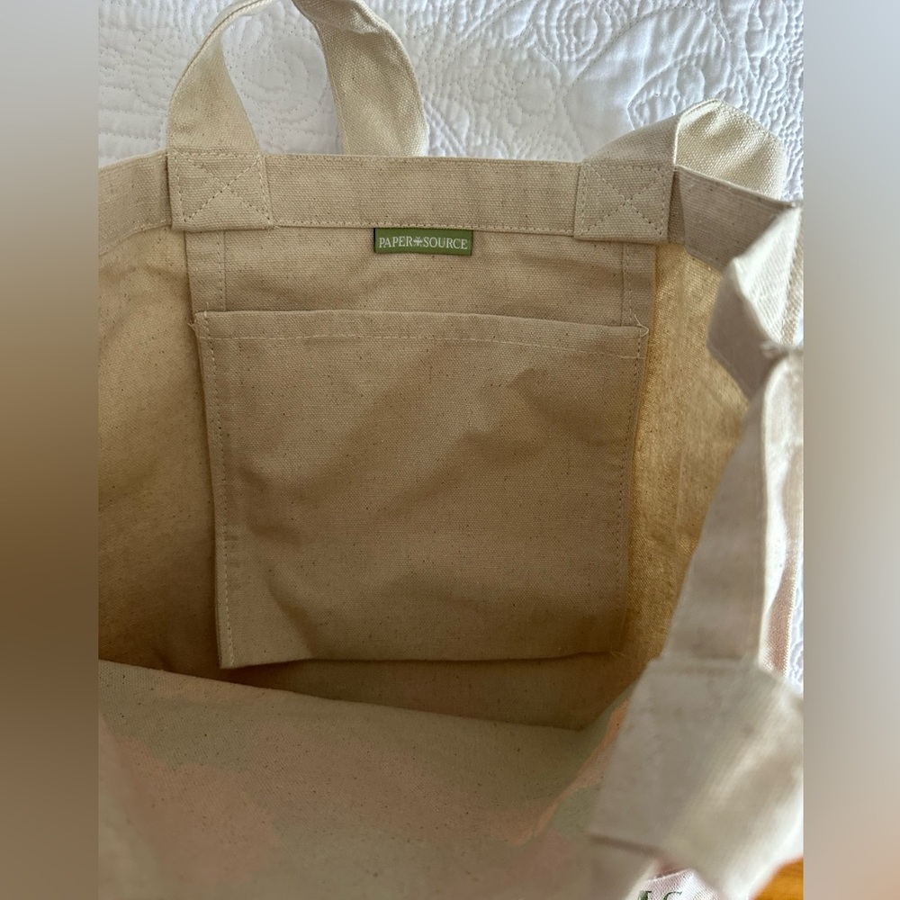 Chrysanthemums Canvas Tote Bag - Cream - Picture 2 of 4